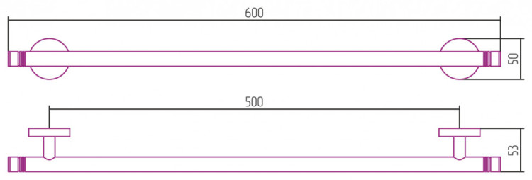 Полотенцедержатель Сунержа КАНЬОН одинарный / L 600 Золото