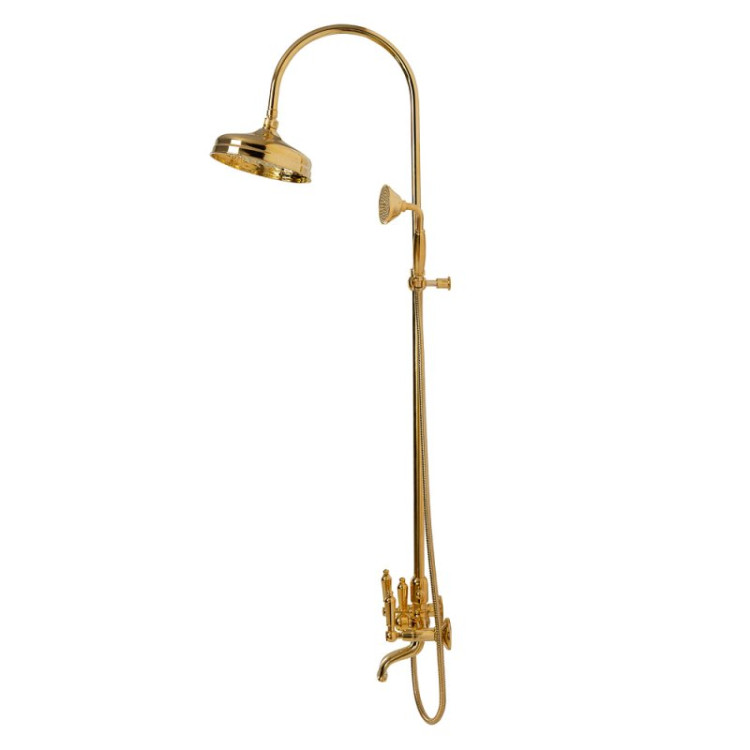 Душевая стойка со смесителем для ванны, верхним и ручным душем Cezares FIRST-CVD-02-M