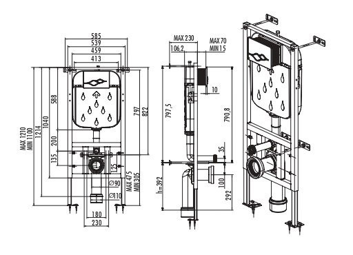 CREAVIT Инсталляция для подвесного унитаза