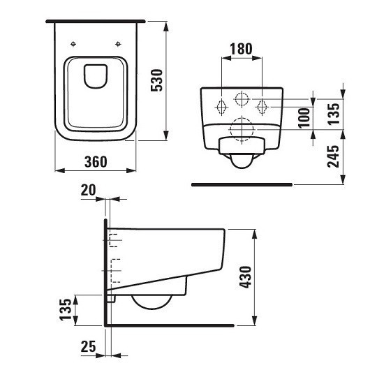 Унитаз Laufen Pro S Rimless подвесной