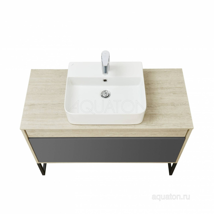 Тумба под раковину Aquaton Лофт Урбан 100 серый графит, дуб орегон 1A247701LQX60