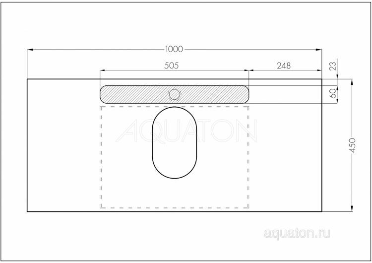 Тумба под раковину Aquaton Лофт Урбан 100 серый графит, дуб орегон 1A247701LQX60