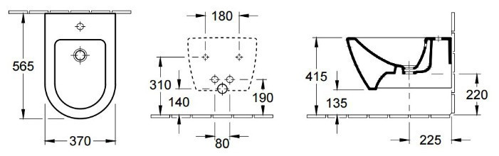 Биде Villeroy&Boch Subway 2.0 540000 подвесное