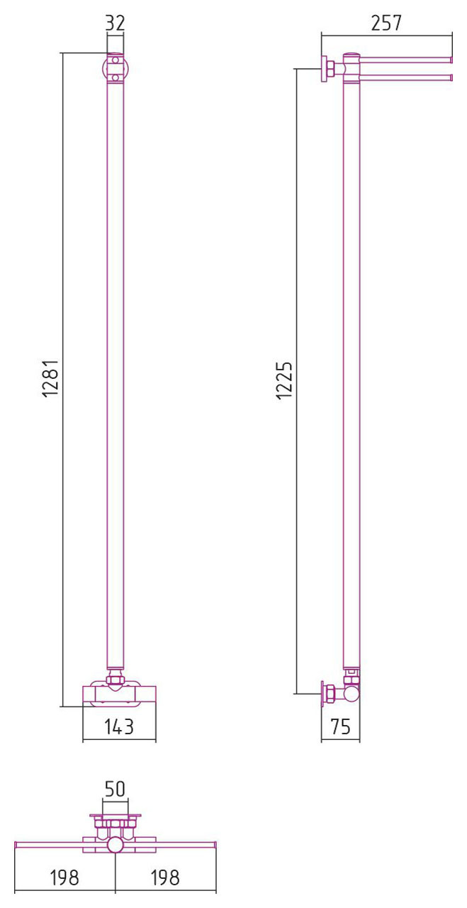 Полотенцесушитель водяной Сунержа Лайк EU50 1200х50 Состаренная латунь
