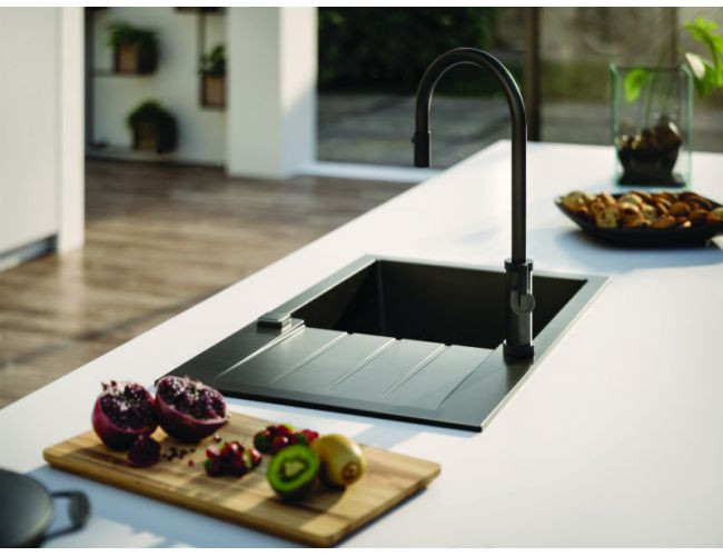 Мойка ALVEUS GRANITAL CADIT 40 CARBON - G91 860 X 500 1X в комплекте с сифоном 1132823,