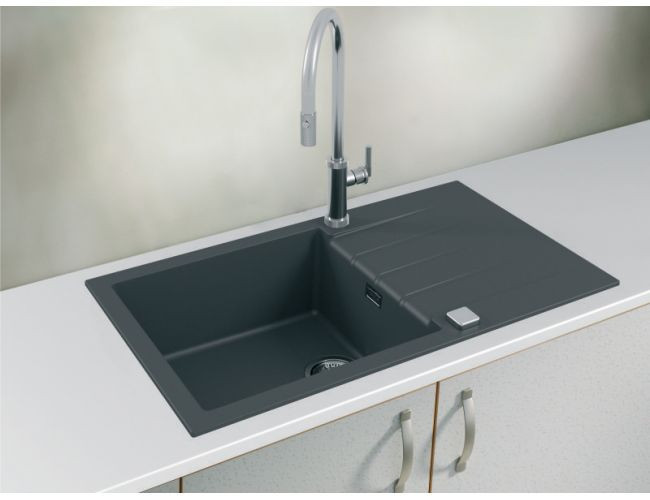Мойка ALVEUS GRANITAL CADIT 40 CARBON - G91 860 X 500 1X в комплекте с сифоном 1132823,