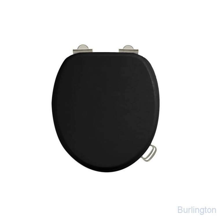 Сиденье на унитаз, цвет Чёрный глянцевый, НИКЕЛЬ