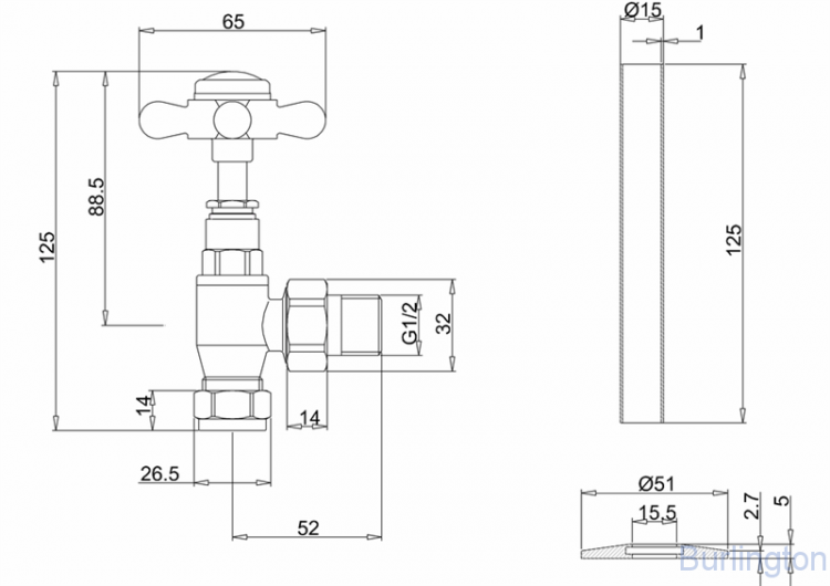 Угловые вентили, пара [R6 CHR]