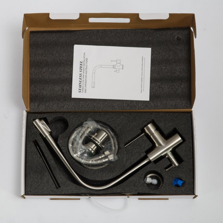 Смеситель для кухни с краном для питьевой воды, нержавеющая сталь Cezares BB-LAM15-IN