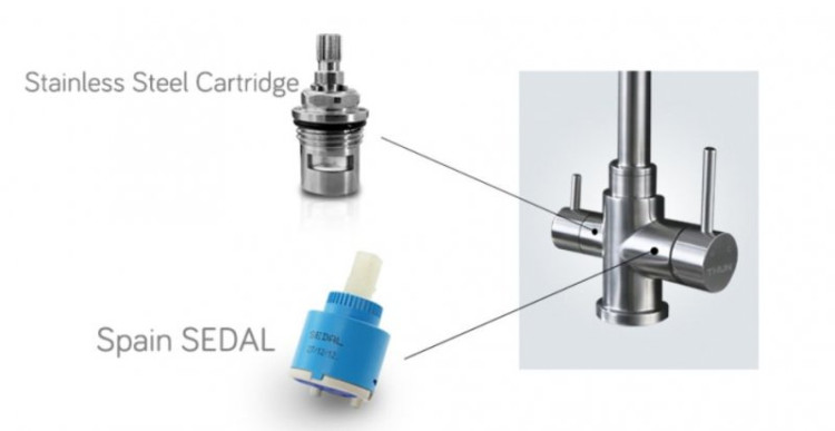 Смеситель для кухни с краном для питьевой воды, нержавеющая сталь Cezares BB-LAM15-IN