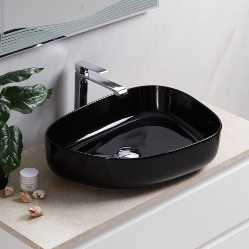 Раковина керамическая накладная BelBagno BB1435-NERO