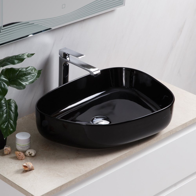 Раковина керамическая накладная BelBagno BB1435-NERO