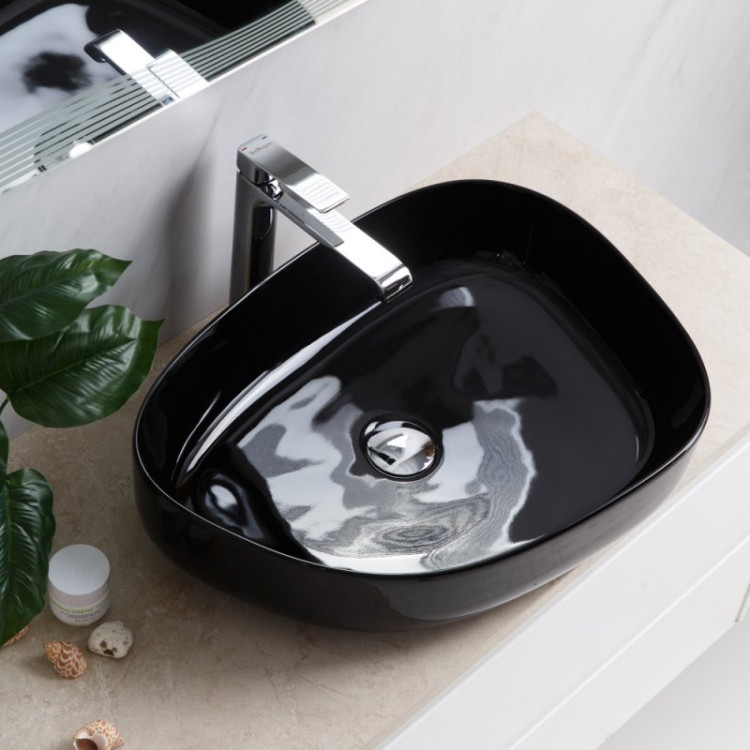 Раковина керамическая накладная BelBagno BB1435-NERO