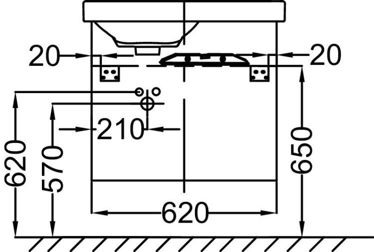 Мебель 60 см для раковины-столешницы Jacob Delafon ODEON UP EB886-N14