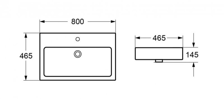 Столешница из керамогранита 800x460x20 Cezares KEP-80-MGL