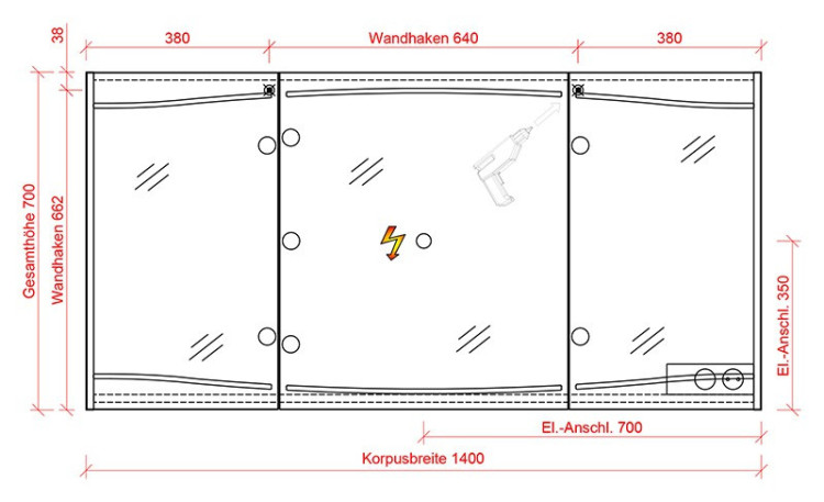 Зеркальный шкаф Pelipal Cassca 09 140