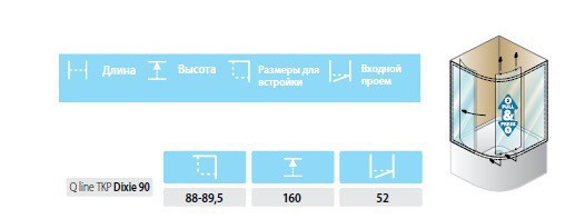 Душевой уголок Kolpa San Q line TKP Dixie 90x90