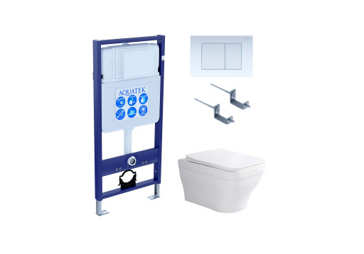 Комплект унитаз + инсталляция Aquatek SET AQUATEK АМАДЕО-009 4в1