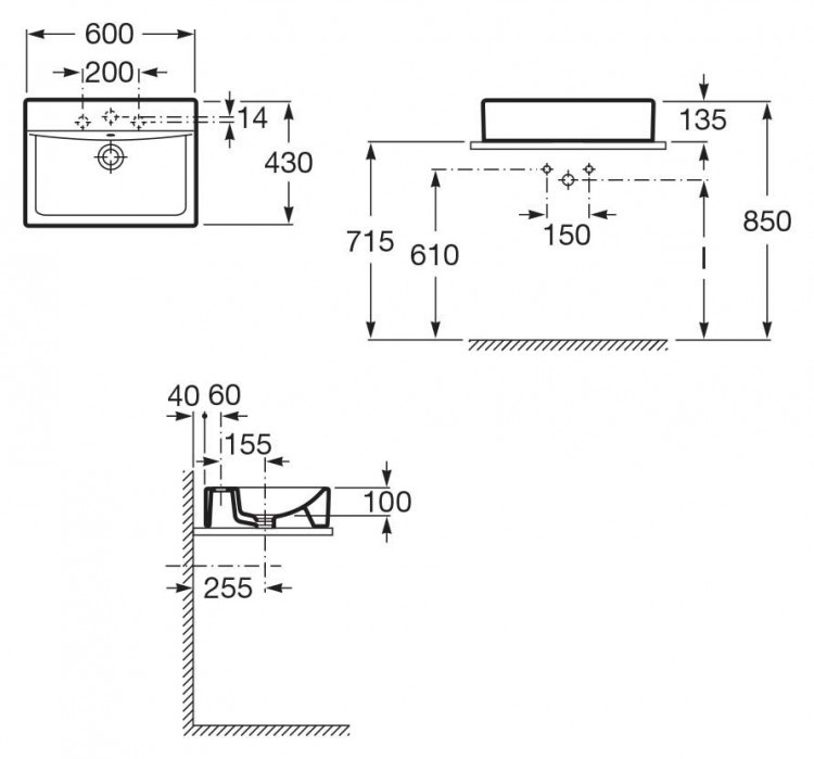 Раковина Roca Diverta 60 32711G000