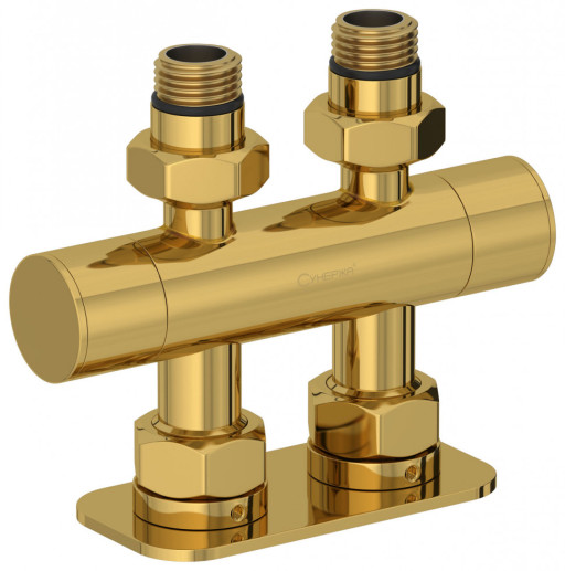 Вентиль 2х1/2&quot; Сунержа прямой скрытый-скрытый EU50 Золото