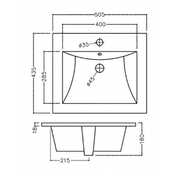 Раковина-чаша Jaquar Kubix-F 50 KUS-WHT-35601