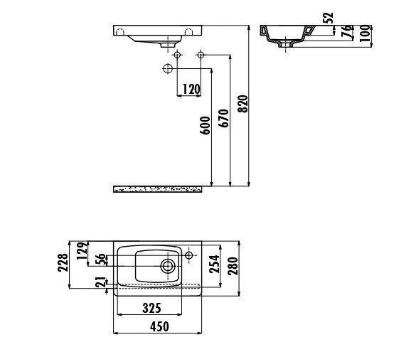 CREAVIT Раковина MY045 мебельная (45см)