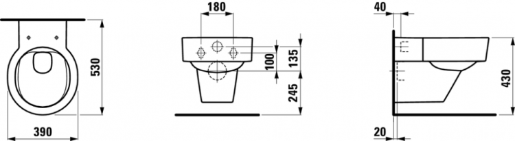 Унитаз Laufen Val Rimless 8.2028.1 подвесной