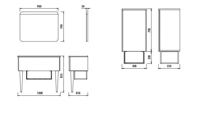 Боковой шкаф ZE2070.00.MM