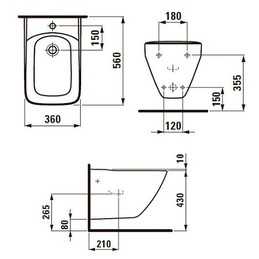 Биде Laufen Palace New 8.3070.1 подвесное