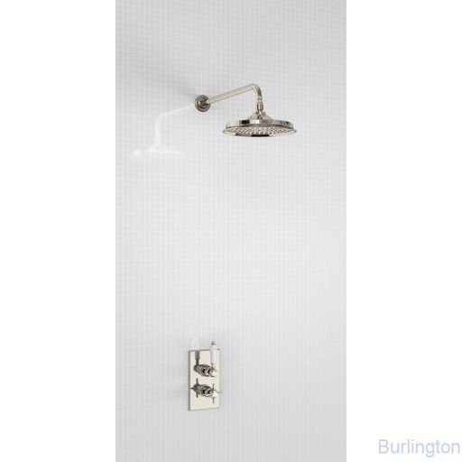 Душевая стойка с встроенным термостатом На 1 выпуск, верхняя лейка 12', НИКЕЛЬ [BARC73 NKL + ARCV60 NKL]