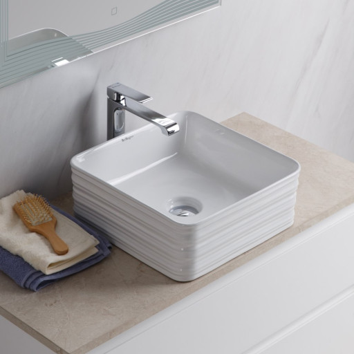 Раковина накладная керамическая квадратная BelBagno BB1407