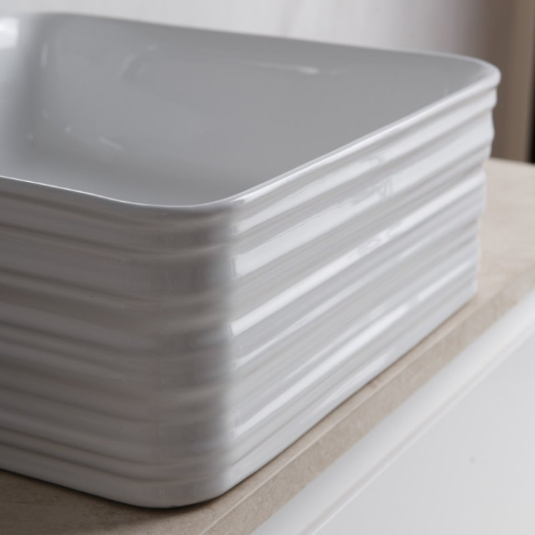 Раковина накладная керамическая квадратная BelBagno BB1407