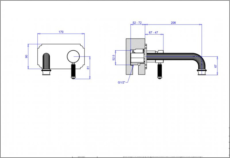 Встраиваемый смеситель для раковины однорычажный Cezares APHRODITE-BLSM2-01-Bi