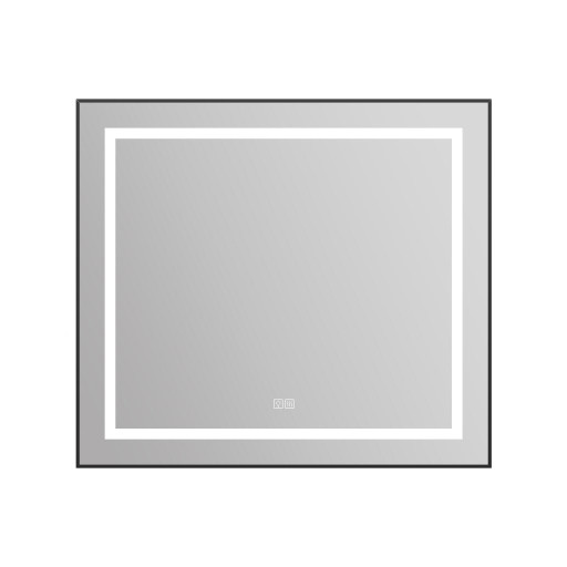 Зеркало в алюминиевой раме со встроенным светильником, сенсорным выключателем и подогревом BelBagno SPC-KRAFT-1085-685-TCH-WARM-NERO