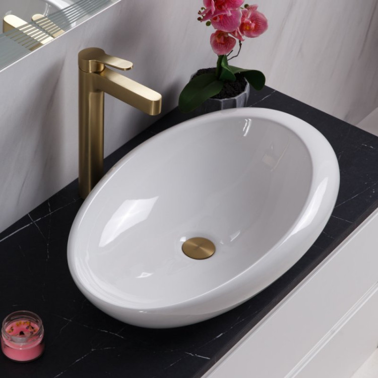 Раковина керамическая накладная, овальная BelBagno BB1396