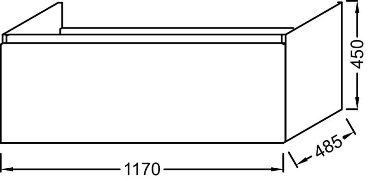 Mебель 120 см для раковины-столешницы, 1 выдвижной ящик Jacob Delafon ODEON UP EB887-N14