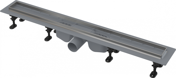 Водоотводящий желоб с порогами из нержавеющей стали для перфорированной решетки или решетки под кладку плитки Alcadrain APZ22