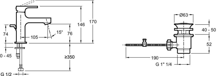 Однорычажный смеситель Jacob Delafon STRAYT E8776-CP