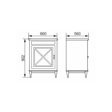 Комплект мебели для ванной Атолл Марсель 65 New
