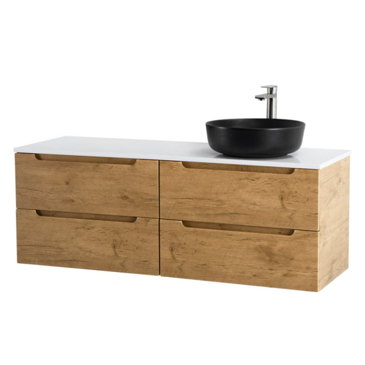 Столешница из МДФ, асимметричное правостороннее расположение отверстий для раковины и смесителя, 1204x462x19 BelBagno EK-120-AS-BO-R