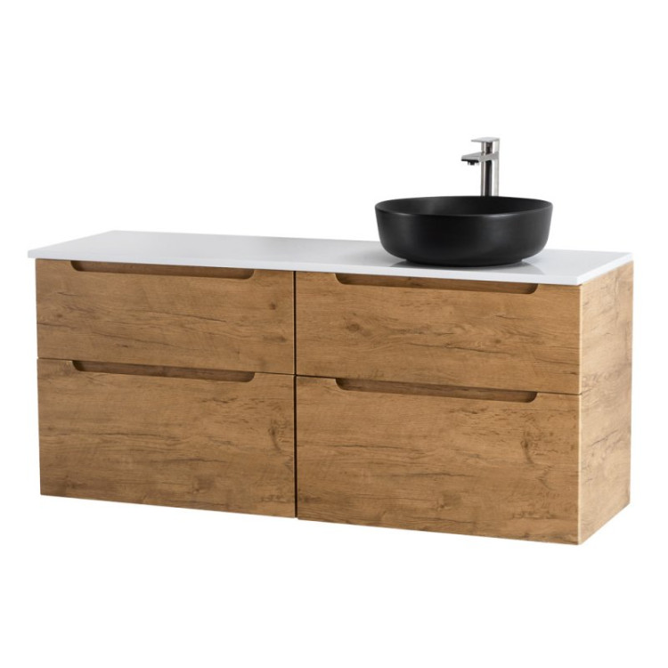 Столешница из МДФ, асимметричное правостороннее расположение отверстий для раковины и смесителя, 1204x462x19 BelBagno EK-120-AS-BO-R