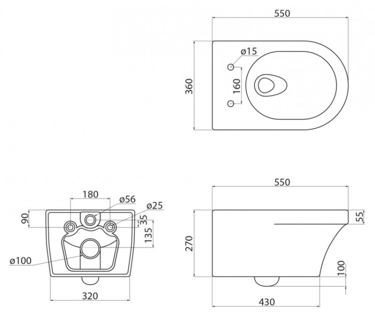 Унитаз подвесной с сиденьем DUET + Система инсталляции для унитазов с кнопкой смыва BB051CR Cezares CZR-2462-TH-TOR/CZR-870-SC/BB026/BB051CR