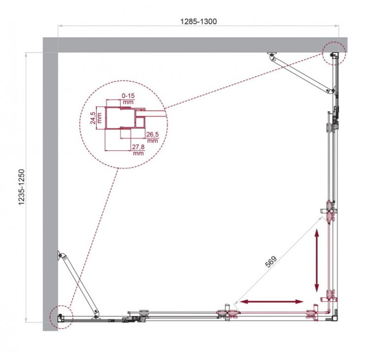 Душевой уголок BELBAGNO LUCE-AH-22 Cezares LUCE-AH-22-120/100-C-Cr