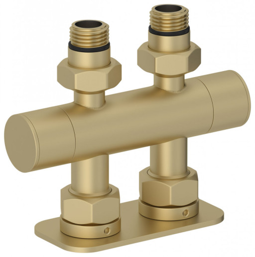 Вентиль 2х1/2&quot; Сунержа прямой скрытый-скрытый EU50 Матовая шампань