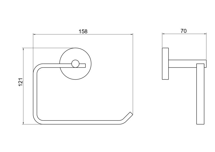 Бумагодержатель квадратный Aquatek матовый черный AQ4608MB Бетта