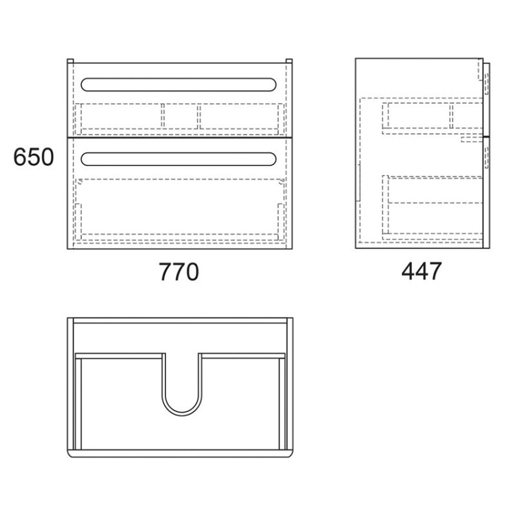 Тумба под раковину Owl 1975 Otalia 80 с 2 ящиками