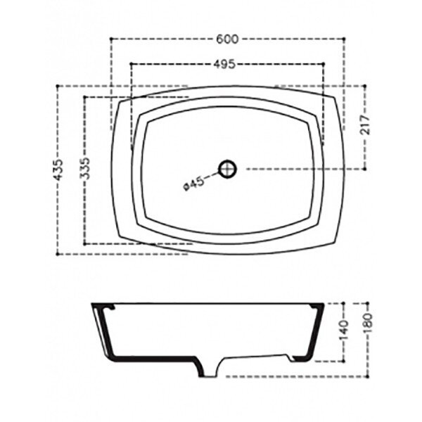 Раковина-чаша Jaquar Kubix-F 60 KUS-WHT-35901