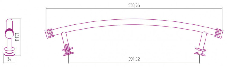 Полка выгнутая Сунержа 470 Без покрытия