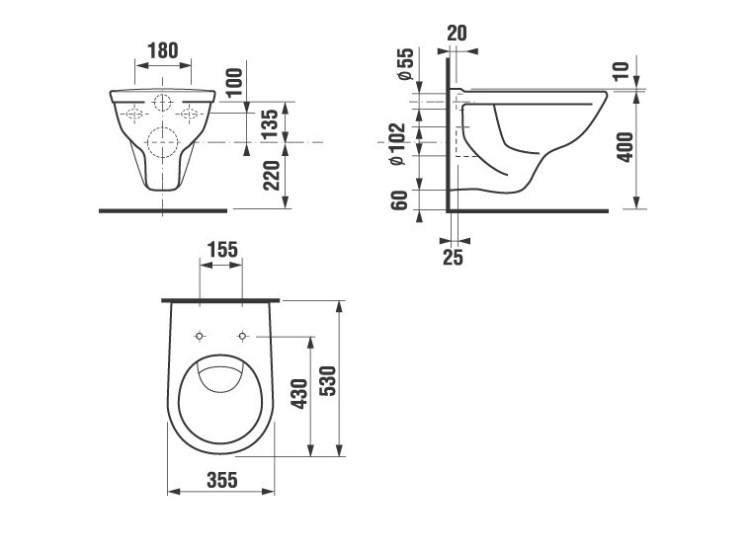 Унитаз  Jika Dino rimless 2137.7.000.000.1 подвесной