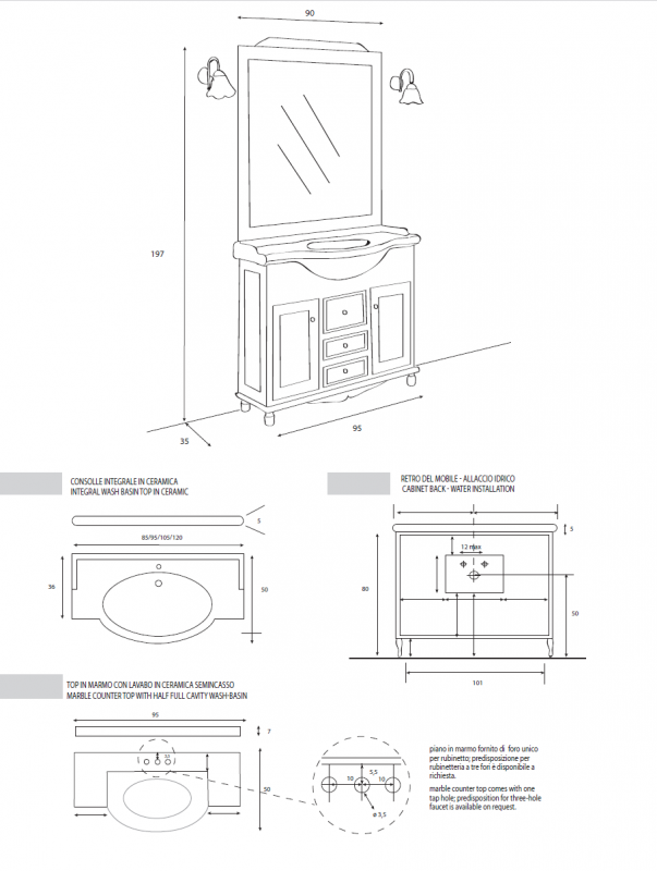 Зеркало 105 x 90 x 2,5 Cezares SCS95.02
